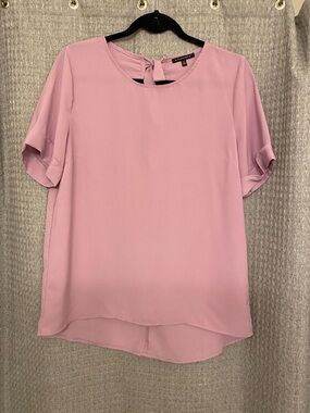 Staccato Lilac Short-Sleeve Tie-Back Blouse